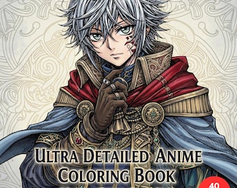 Libro da colorare anime originale ultra dettagliato - Disegno in stile manga + pagine bonus a sorpresa