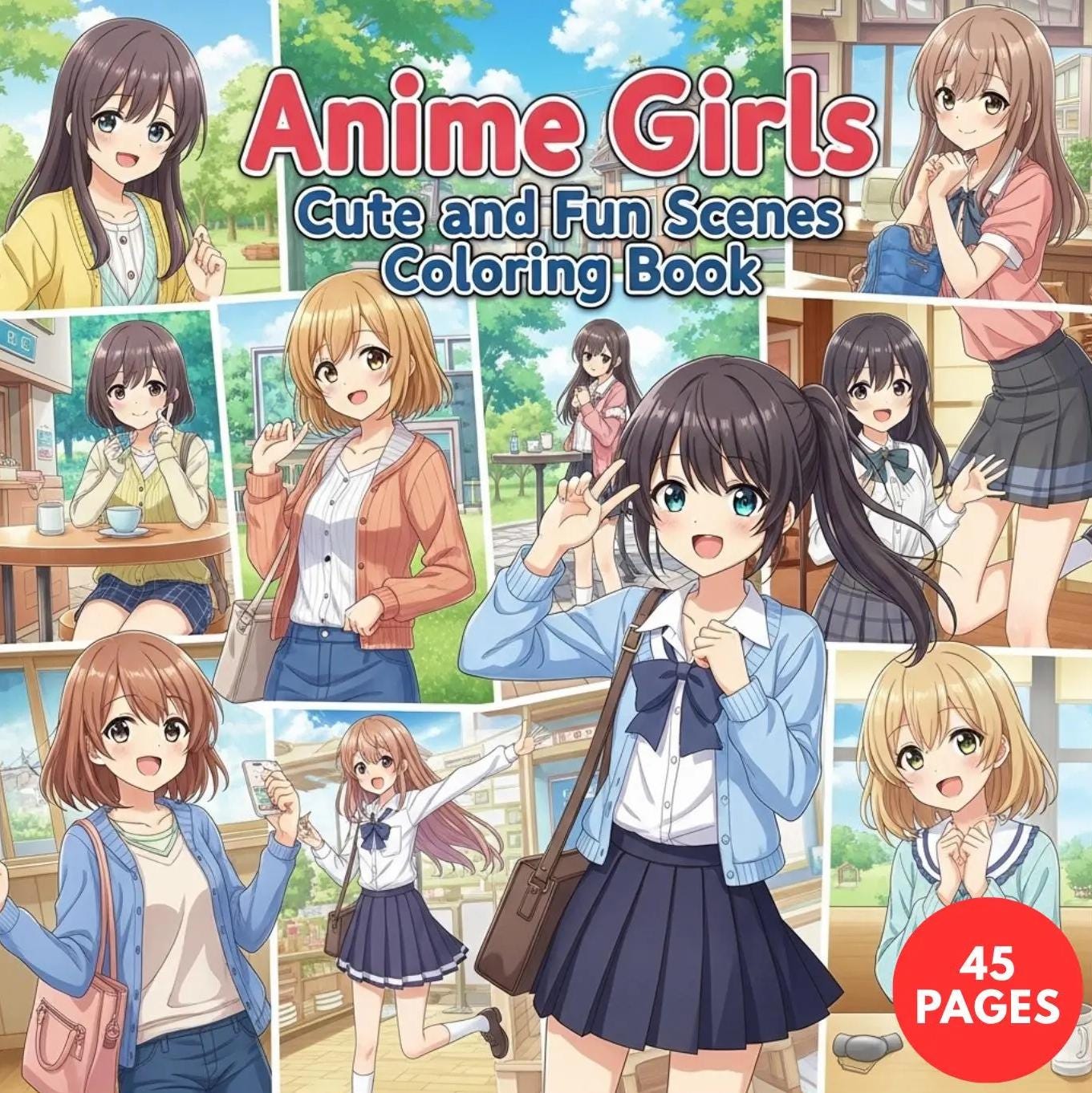 Anime Girls Coloring Book: Beautiful Character Art