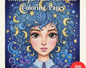 Whimsical Hair Portraits Coloring Pages + Surprise Bonus Pages