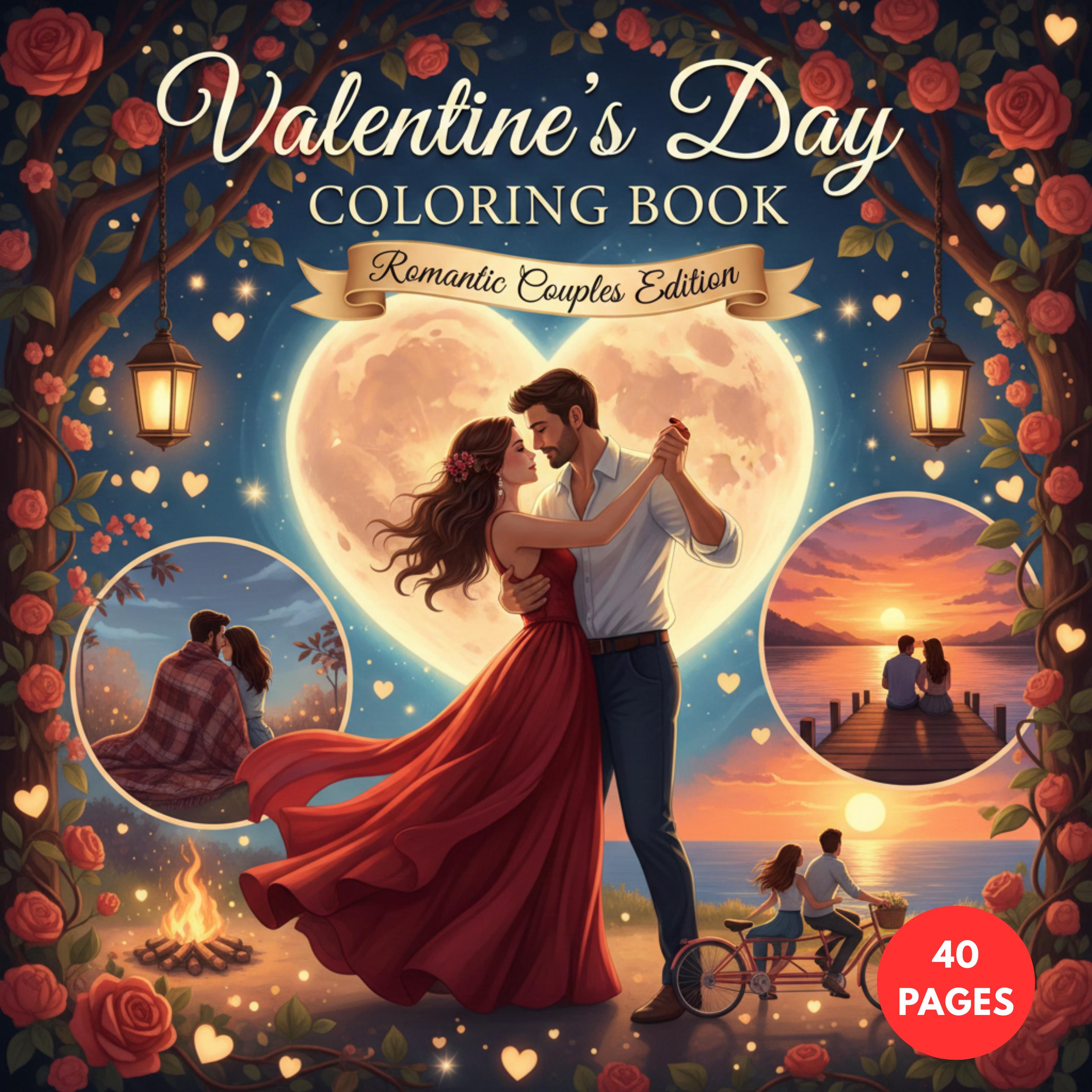 Valentine's Day Coloring Book - Romantic — printable PDF coloring book