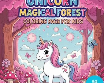 Unicorn Magical Forest Coloring Page for Kids + Surprise Bonus Pages