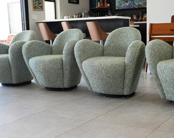 Michael Wolk “Miami” Swivel Lounge Chairs — Set of Four, 1998