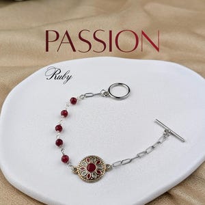 Rode robijnrode damesarmband | Vintage rond middelpunt voor haar | Leeuw Ram Schorpioen Healing Sieraden | Natuurlijke edelsteenketting van 4 mm