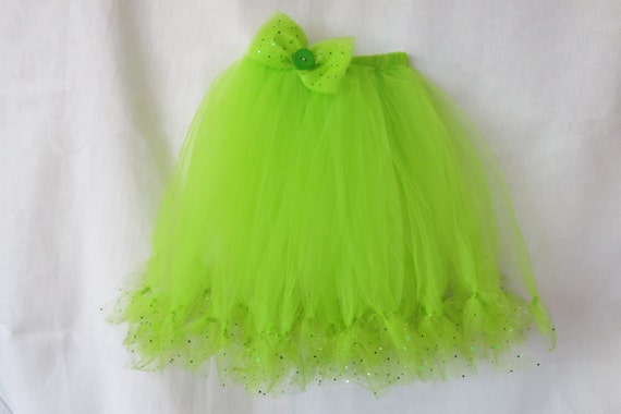 Lime Green Glitter Ruffle Tutu Skirt With Bow / Florescent - Etsy