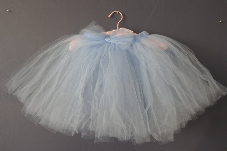 Light Blue Tulle Tutu Skirt / Girls Baby Blue Tutu With Bow / Etsy