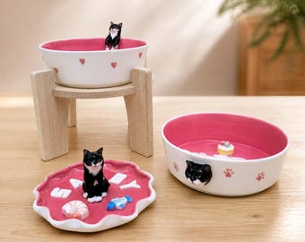 Support pour gamelles pour animaux de compagnie - Mangeoire surélevée pour chiens et chats