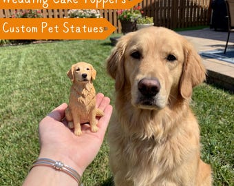 Custom Clay Pet Sculpture, Handmade Dog Cat Figurine, Memorial Keepsake, Wedding Cake Topper
