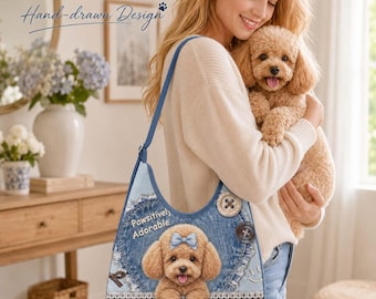 Custom Pet Portrait Bag, Personalized Dog Cat Shoulder Bag, Hand Drawn Pet Photo Purse, Custom Pet Mom Gift, Memorial Bag for Dog Lover