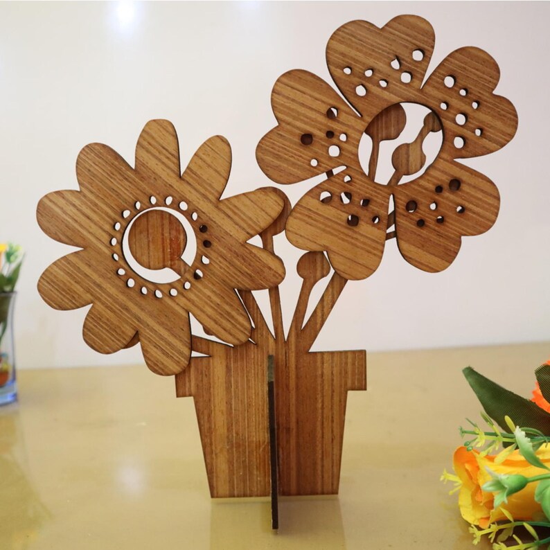Flower Stand Laser Cut Files Plywood 3mm Cute Flower Pot CDR SVG Flower Stand Laser Cut Files Plywood 3mm Cute Flower Pot CDR SVG