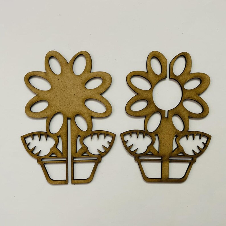 Flower Pot 3D Stand Laser Cut Files Wildflowers DXF SVG Bundle Digital Flower Pot 3D Stand Laser Cut Files Wildflowers DXF SVG Bundle Digital