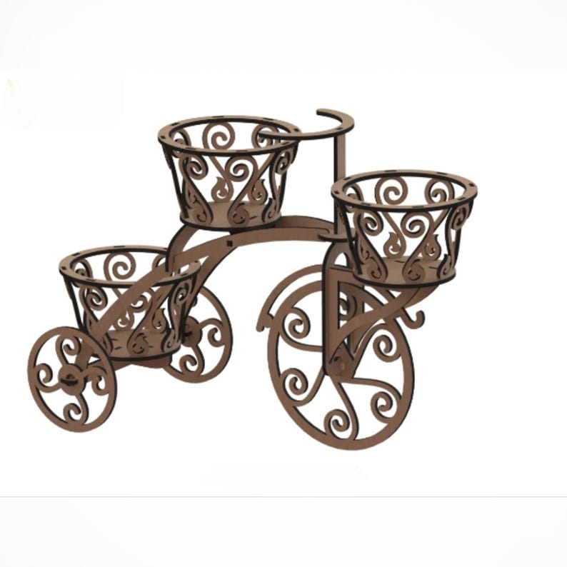 Tricycle Flower Stand Laser Cut DXF Files Cute Wooden Flower Pot DXF Tricycle Flower Stand Laser Cut DXF Files Cute Wooden Flower Pot DXF