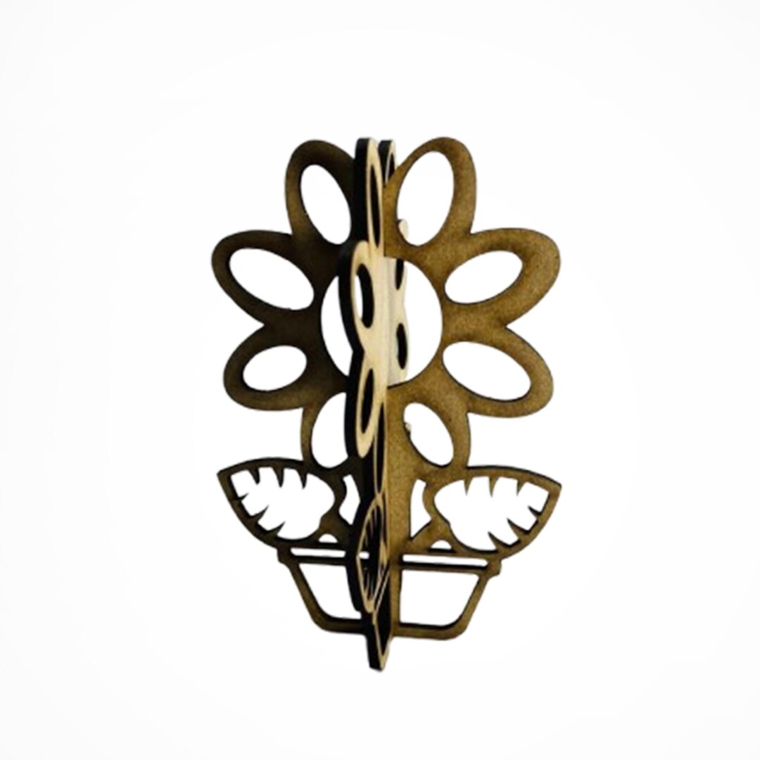 Flower Pot 3D Stand Laser Cut Files Wildflowers DXF SVG Bundle Digital Flower Pot 3D Stand Laser Cut Files Wildflowers DXF SVG Bundle Digital