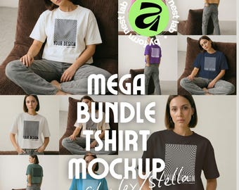 Ultimate Stanley Stella Nova Mega Bundle, 30 Mockups, All Colors & Poses, POD Palette, T-Shirt Model Mockup, Affinity Canva