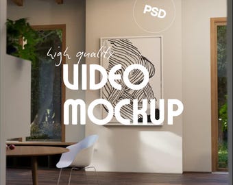 A0 Vertical Listing Video Mockup PSD – Dining Room Window Interior