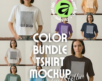 10 Colors Stanley Stella Nova Bundle, Model Mockups, POD Palette, T-Shirt Model Mockup, Standing Model Mockup, Affinity Canva, Clean Pose 02