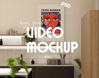 A0 Kitchen Listing Video Mockup PSD – Shelf Front View