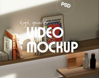 A4 Kitchen Video Mockup PSD – Standing Shelf