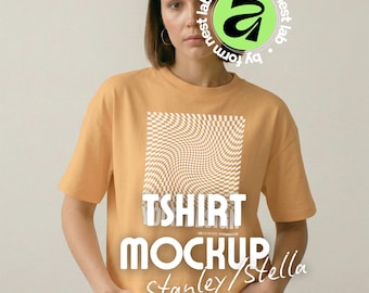 Nispero Stanley/Stella Stella Nova Mockup, Standing Model Mockup, Affinity & Canva, Clean Pose 02