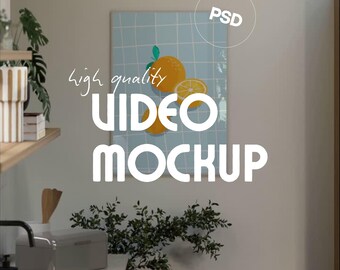 A0 Kitchen Niche Video Mockup PSD – Frontal DIN‑A Scene