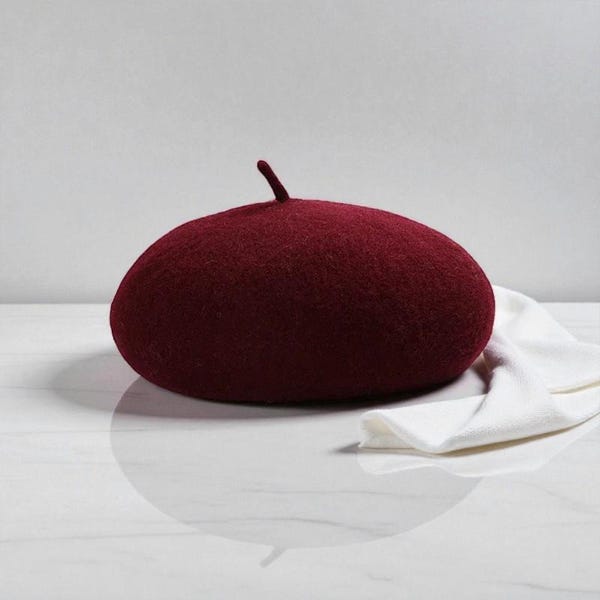 French Style Women Wool Beret Warm Autumn/Winter Retro Hat - Solid Colour Beret for Women