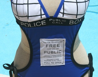 Tardis Swimsuit, inspired by Dr Who