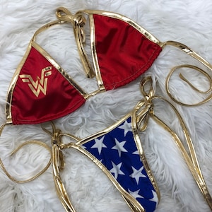 W.w superhero thong bikini cosplay set