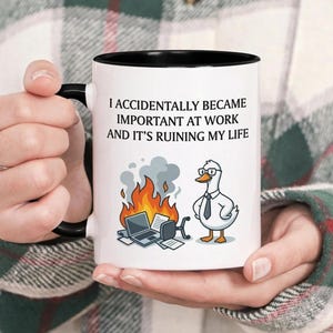 Mok ik ben per ongeluk belangrijk geworden, mok grappig werkaccent, aangepaste koffiekop collega, cadeau collega, cadeau voor vrienden