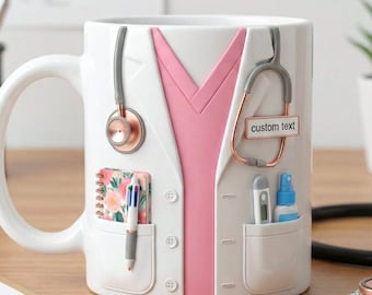 Name Doctor Mug, Custom Medical Coffee Cup, Doctor Appreciation Gift, Doctor Graduation Gift, Personalized Nurse & Physician Accent Mug