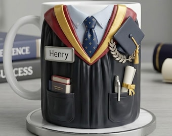 Personalized Graduation Robe Ceramic Mug, Custom Senior Keepsake Cup, Graduate Gift for Him & Her