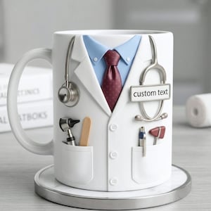 Doktermok met naam, gepersonaliseerd medisch cadeau, aangepaste dokter moeder vader waarderingsmok, afstudeercadeau dokter, cadeau verpleegkundige en arts