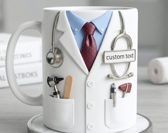 Doctor Mug with Name, Personalized Medical Gift, Custom Doctor Mom Dad Appreciation Mug, Doctor Graduation Gift, Nurse & Physician Gift
