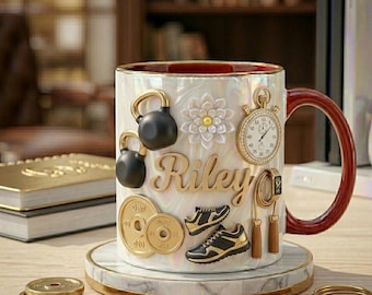 Personalized Gym Mug Custom Name Fitness Gift Workout Lover Mug Gym Lover Gift Fitness Coffee Cup Personal Trainer Gift