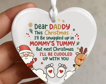 First Time Dad Ornament, New Dad Christmas Gift, Bump’s First Christmas Keepsake, Pregnancy Announcement for Husband, Expecting Baby Decor