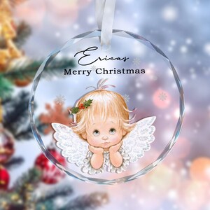 Personalized Baby Angel Christmas Ornament 2025, Cute Angel Holiday Keepsake, Customized Name Merry Christmas Gift, Vintage Cherub Decor