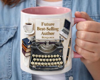 Personalized Writer Mug Future Best Selling Author, Custom Author Coffee Mug with Name, Gift for Writer, Novelist Book Lover Cup