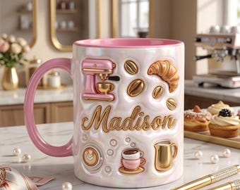 Personalized Coffee Mug Custom Name Mug Coffee Lover Gift Barista Gift Cute Cafe Mug Latte Cup Bakery Lover Gift Custom Coffee Cup