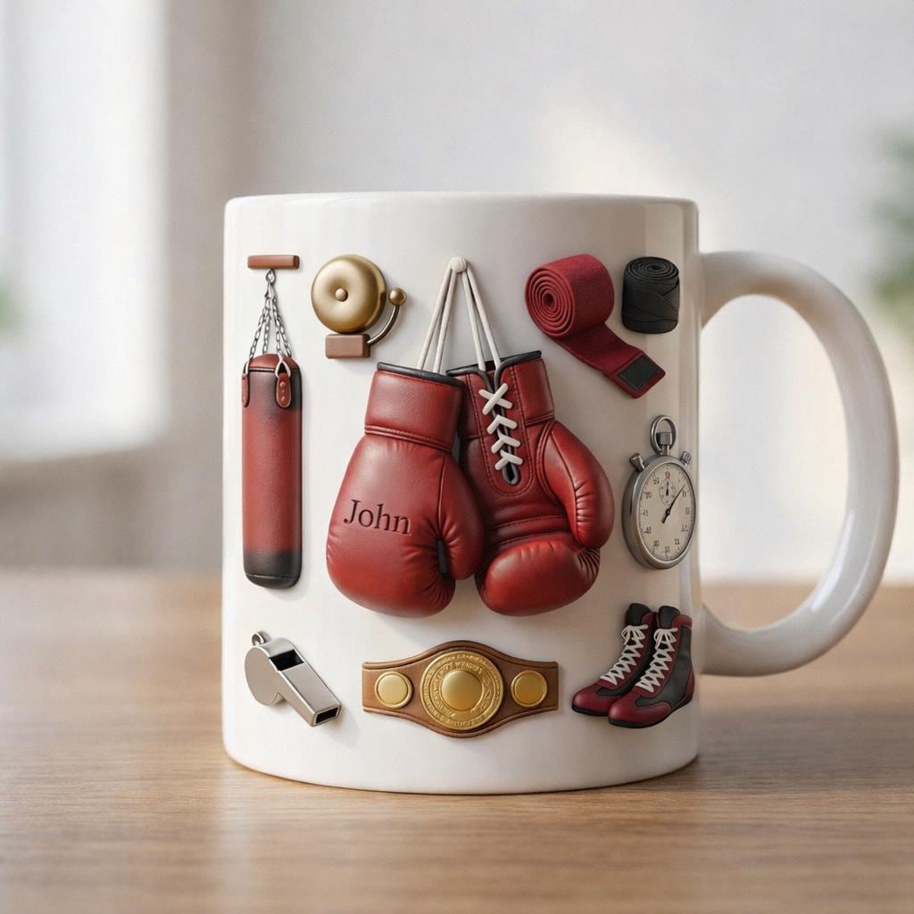 Personalized Boxing Ceramic Mug, Custom Name Sports Cup, Fighter ...