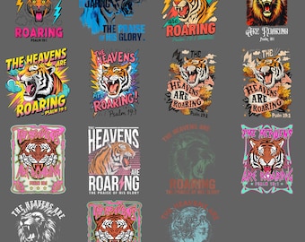 Os Céus Estão Rugindo Salmo 19:1 PNG, Citação de Fé Cristã Clipart, Download Digital Retro