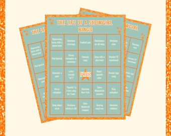 The Life of a Showgirl – Bingo Cards (Digital Download - pack of 13)