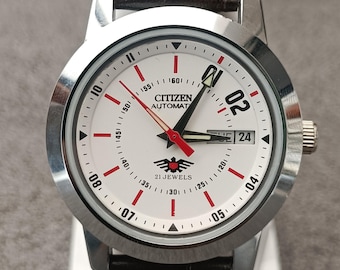Vintage Citizen 36MM Automatic 8200 Japan Made Day-Date White Dial Men's Wrist Watch