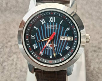 Vintage Citizen 36MM Automatic 8200 Japan Made Day-Date Men's Wrist Watch