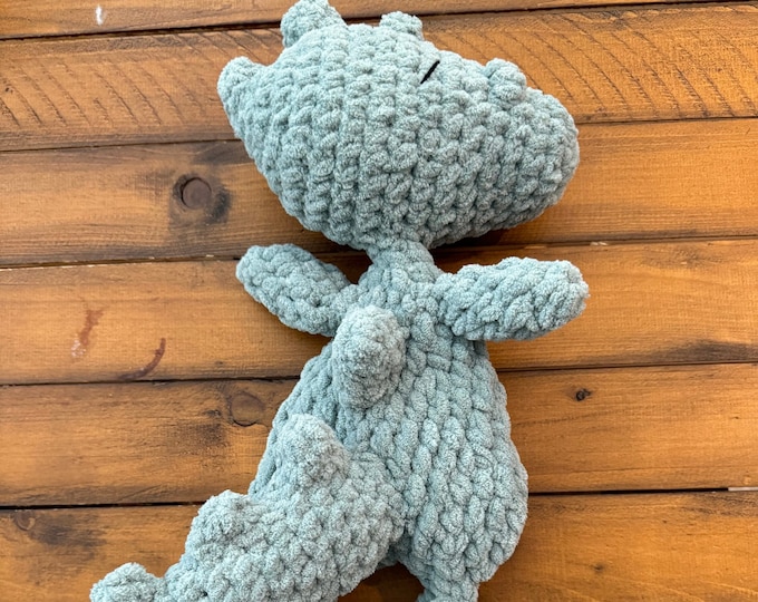 Crochet Dinosaur Baby Lovey Blanket Amigurumi Plush, baby lovey blanket, crochet lovey, security blanket, Handmade Gift