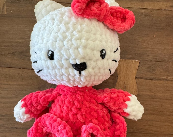 Crochet White Kitty Inspired Plush Amigurumi Plush, kitty plush inspired, kawaii cat plush, cat lover gift, Handmade Gift