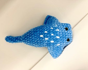 Finished plushie sting ray, crochet gift or toy, sea creature