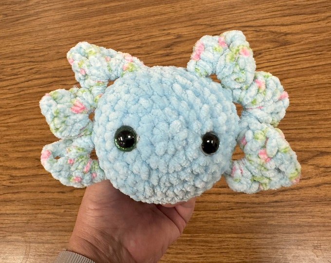 Crochet Axolotl Amigurumi Plush, crochet sea creature, amigurumi ocean, ocean plush, Handmade Gift