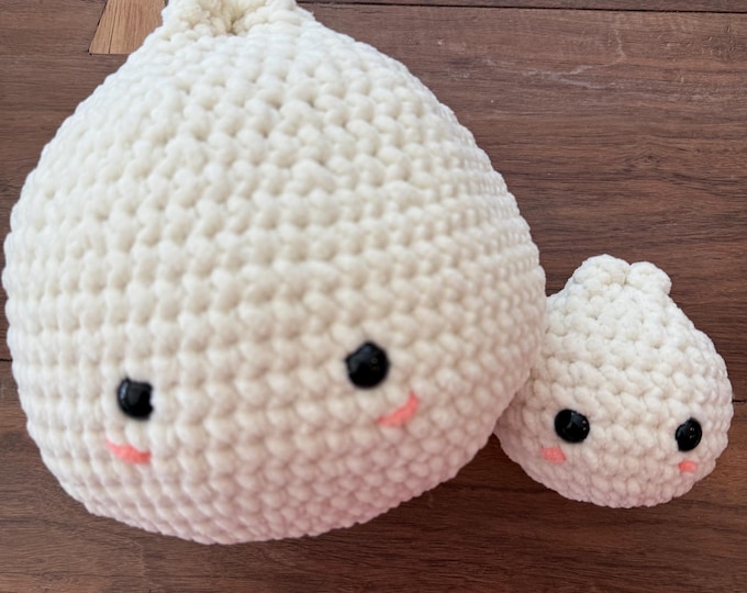 Crochet Dumpling And Bao Mama And Baby Amigurumi Plush, crochet food plush, kawaii food, amigurumi dumpling, Handmade Gift