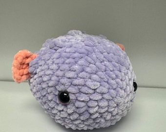 Finished Plushie, Penelope Puffer Fish, a crochet gift or toy