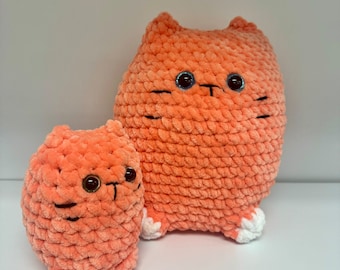 Finished Plushie, Mama and kitty, a crochet gift or toy