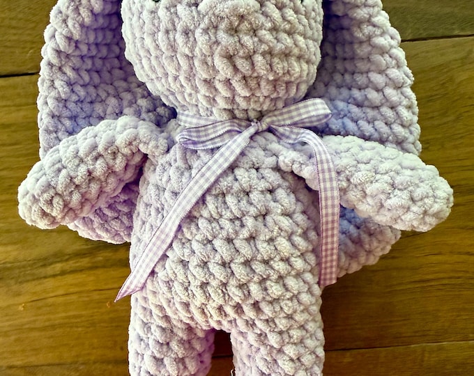 Crochet Purple Bunny Amigurumi Plush, easter basket stuffer, crochet bunny, easter bunny plush, Handmade Gift
