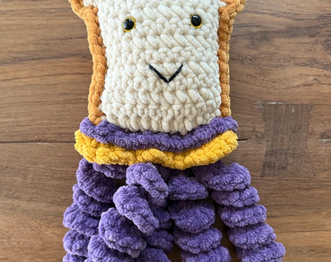 Crochet Peanut Butter And Jellyfish Sandwich Amigurumi Plush, crochet plush, amigurumi decor, desk buddy, Handmade Gift